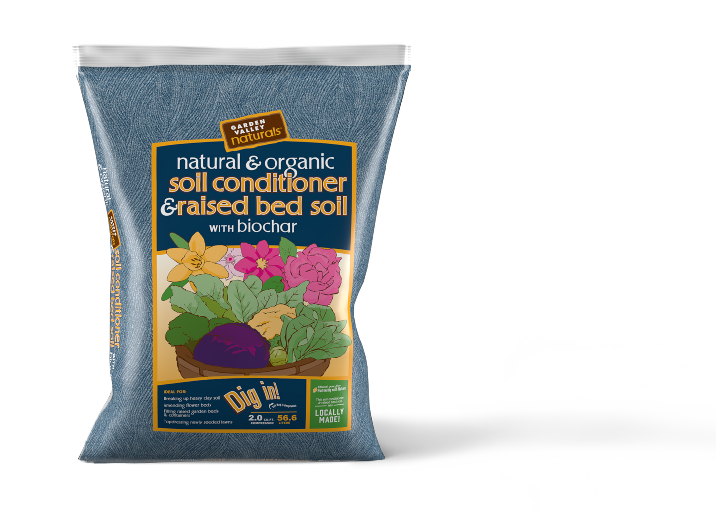 Natural & Organic Soil Conditioner & Raised Bed Soil with Biochar 2 cu ft Bag